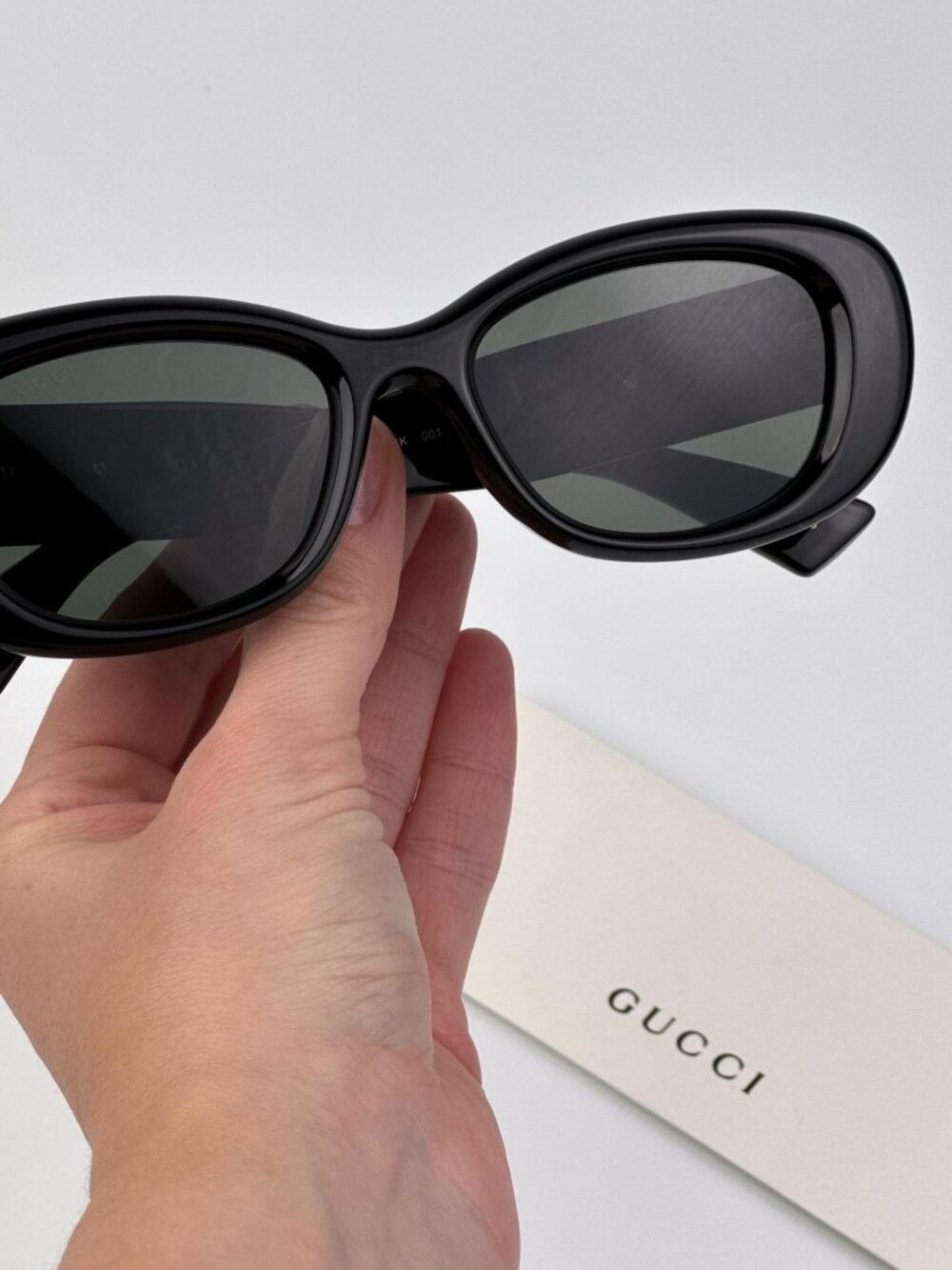 GUCCI GG1829SK 001 BLACK OVAL SUNGLASSES